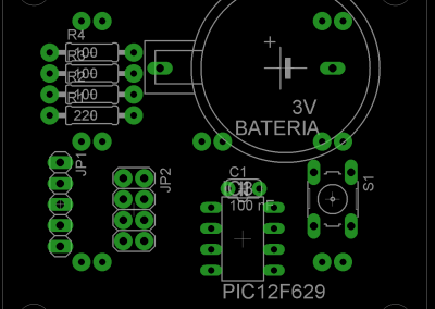 Primer dado electrónico layout inferior