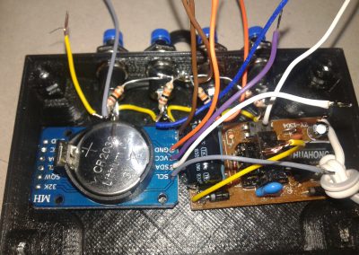 Vista de como quedan los PCBs pegados a la caja.