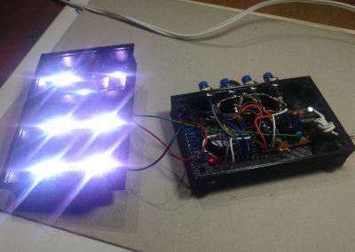 Todo el conjunto funcionando antes de cerrar la caja.