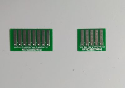 Detalle de los PCBs que hacen que nuestro cables se puedan usar en un conector de membrana como en un Spectrum original.