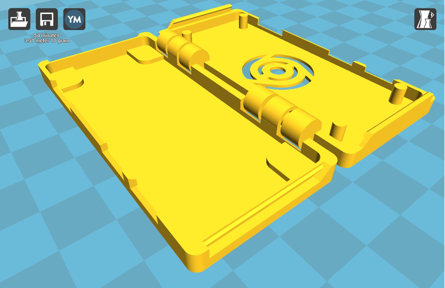 FUSE_RPiZero_20 VIsta en Cura la caja a imprimir.
