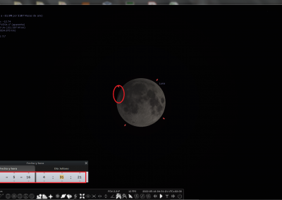 Comprobamos que el eclipse inicia a la hora prevista. (Inicio parcialidad)