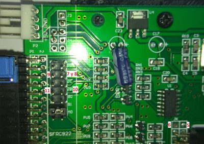 Aquí enumero los terminales del altavoz y del pulsador del encoder.