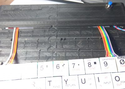 Introducimos todos lo cables por donde antes pasaban las cintas de las membranas.